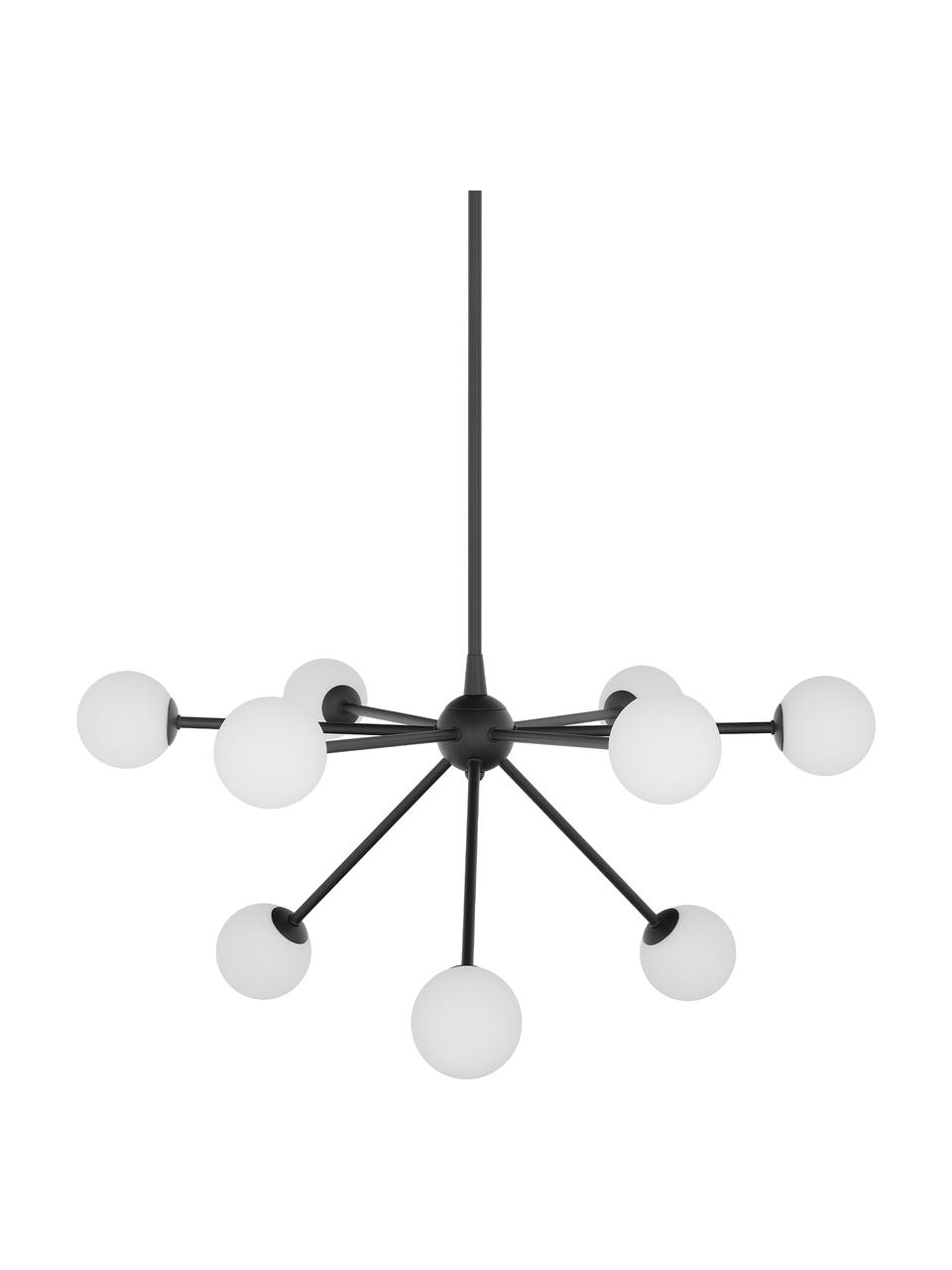 Grande suspension moderne en métal noir Space, Noir, larg. 81 x prof. 71 cm