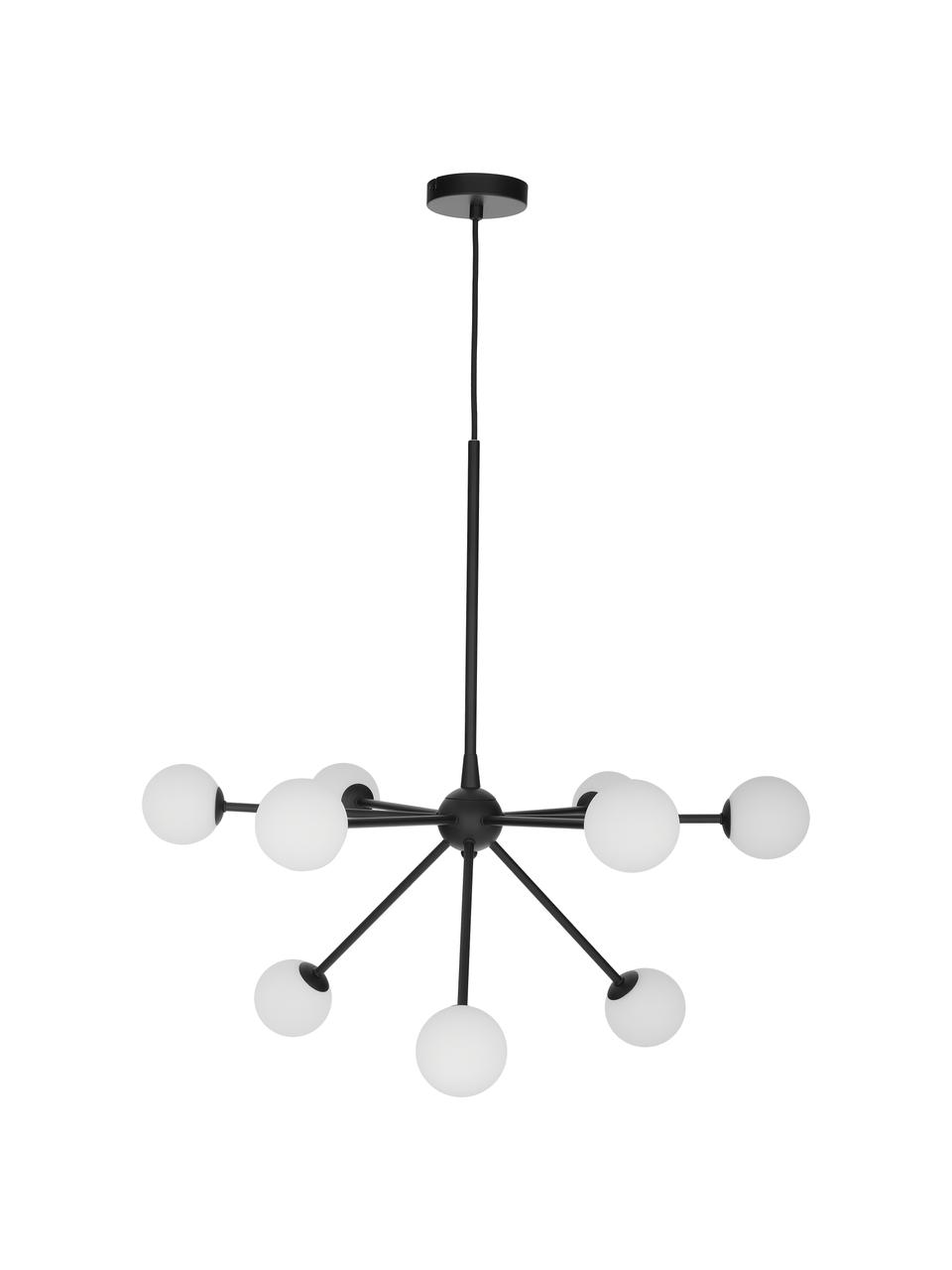 Grote hanglamp Space, Baldakijn: gepoedercoat metaal, Zwart, B 81  x D 71 cm