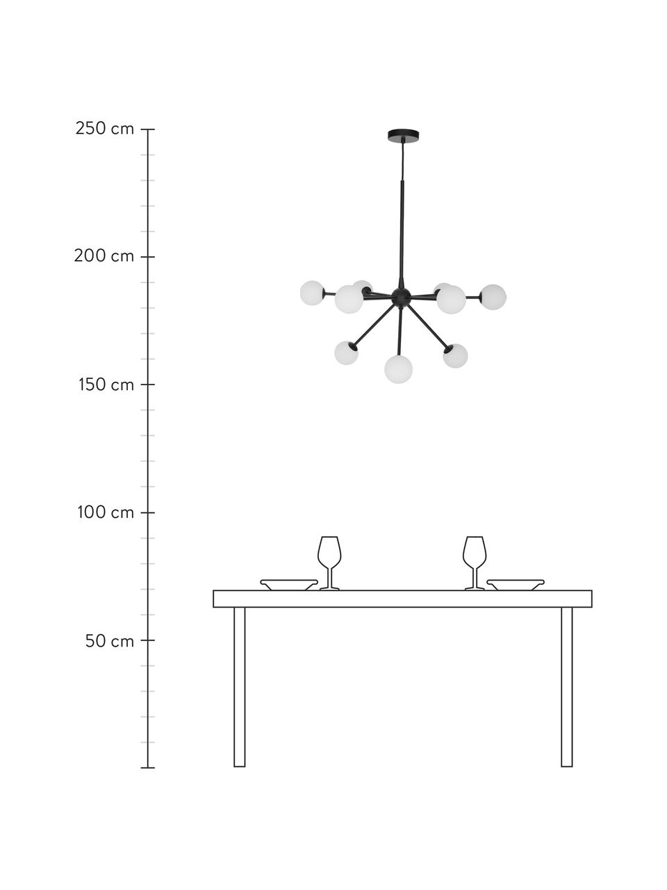 Grote hanglamp Space, Baldakijn: gepoedercoat metaal, Zwart, B 81  x D 71 cm