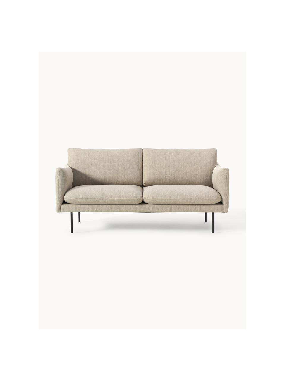 Sofa Moby (2-Sitzer), Bezug: Polyester Der hochwertige, Gestell: Massives Kiefernholz, FSC, Füße: Metall, pulverbeschichtet, Webstoff Beige, B 170 x T 95 cm