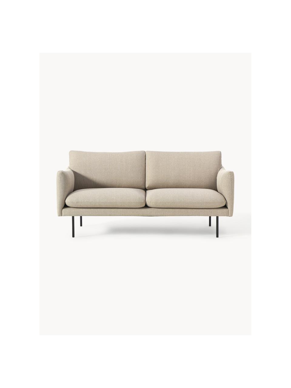 Sofa Moby (2-osobowa), Tapicerka: poliester Dzięki tkaninie, Nogi: metal malowany proszkowo, Beżowa tkanina, S 170 x G 95 cm