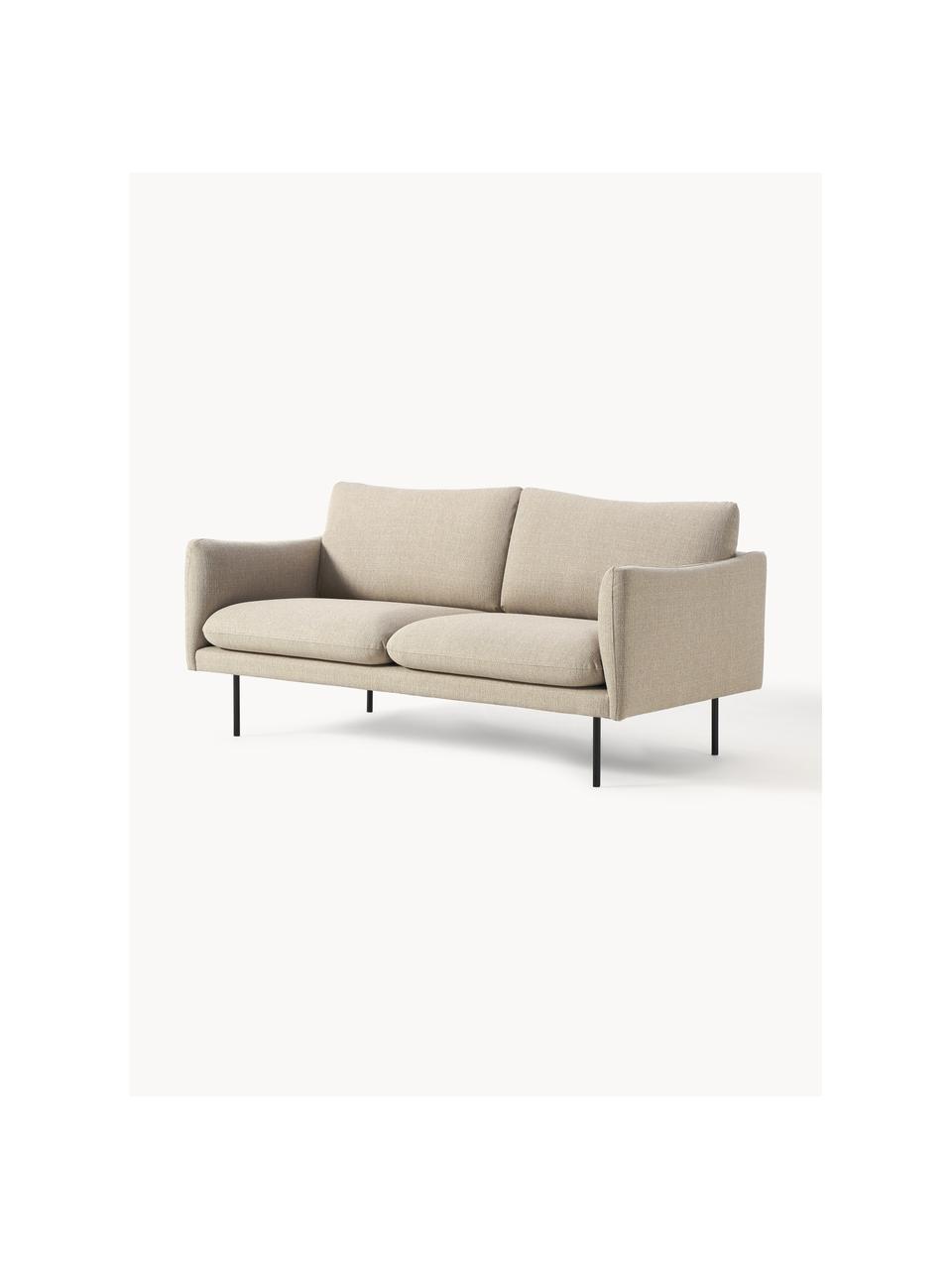 Sofa Moby (2-Sitzer), Bezug: Polyester Der hochwertige, Gestell: Massives Kiefernholz, FSC, Füße: Metall, pulverbeschichtet, Webstoff Beige, B 170 x T 95 cm