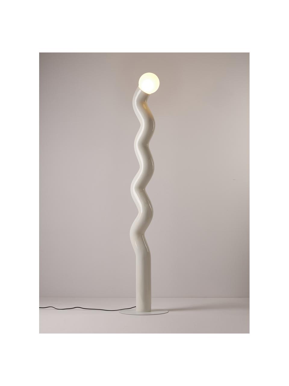 Lámpara de pie Memphis, Poliresina, Blanco crema, Al 172 cm