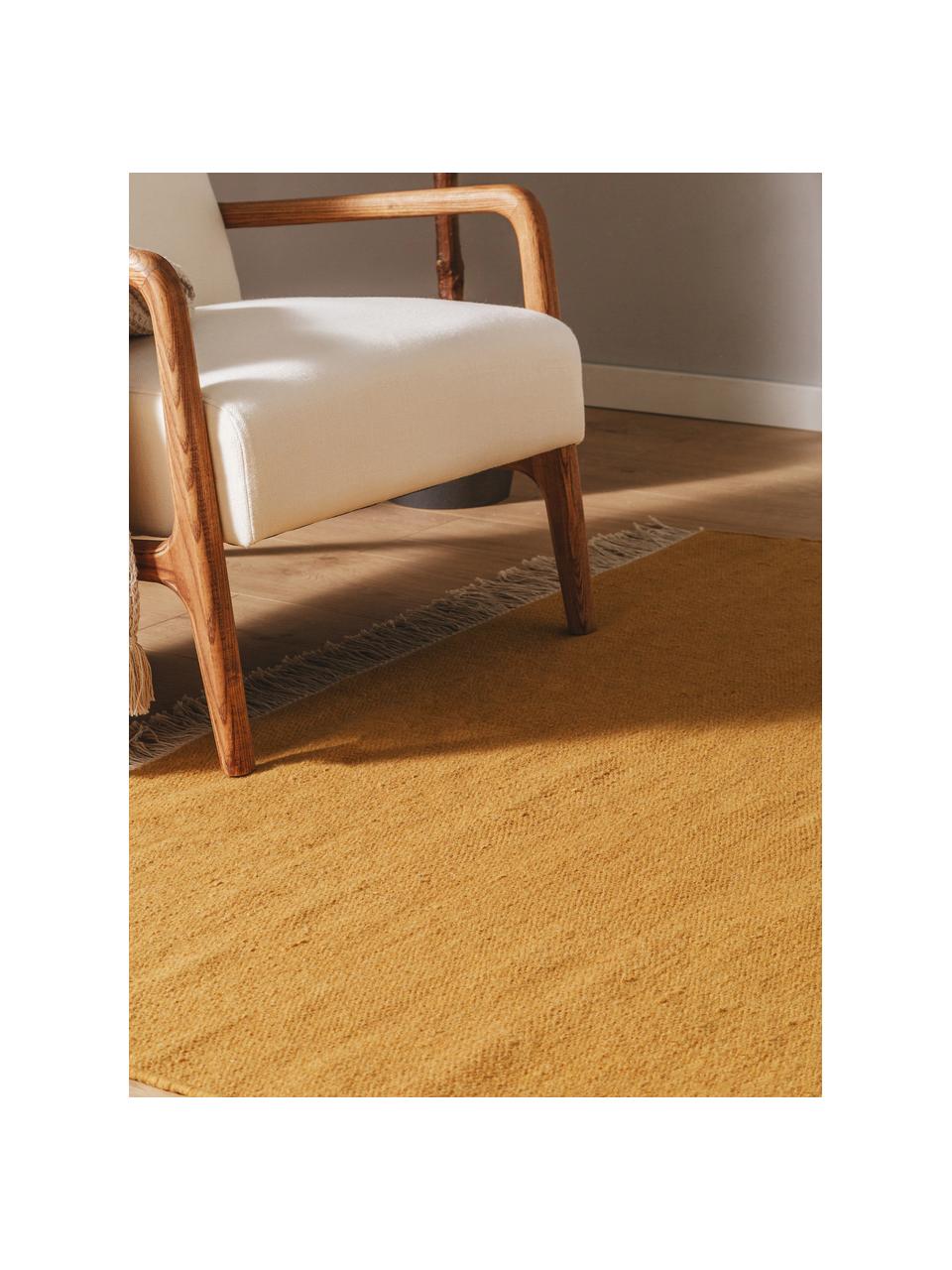 Ručne tkaný vlnený koberec so strapcami Liv, 80 % vlna, 20 %  polyester

V prvých týždňoch používania môžu vlnené koberce uvoľňovať vlákna, tento jav zmizne po niekoľkých týždňoch používania, Svetlohnedá, Ø 140 x V 200 cm (veľkosť XL)