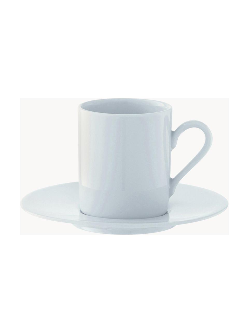 Šálky na espresso s podšálkami z porcelánu Bianco, 4 ks, Porcelán, Biela, Ø 12 x V 7 cm, 90 ml