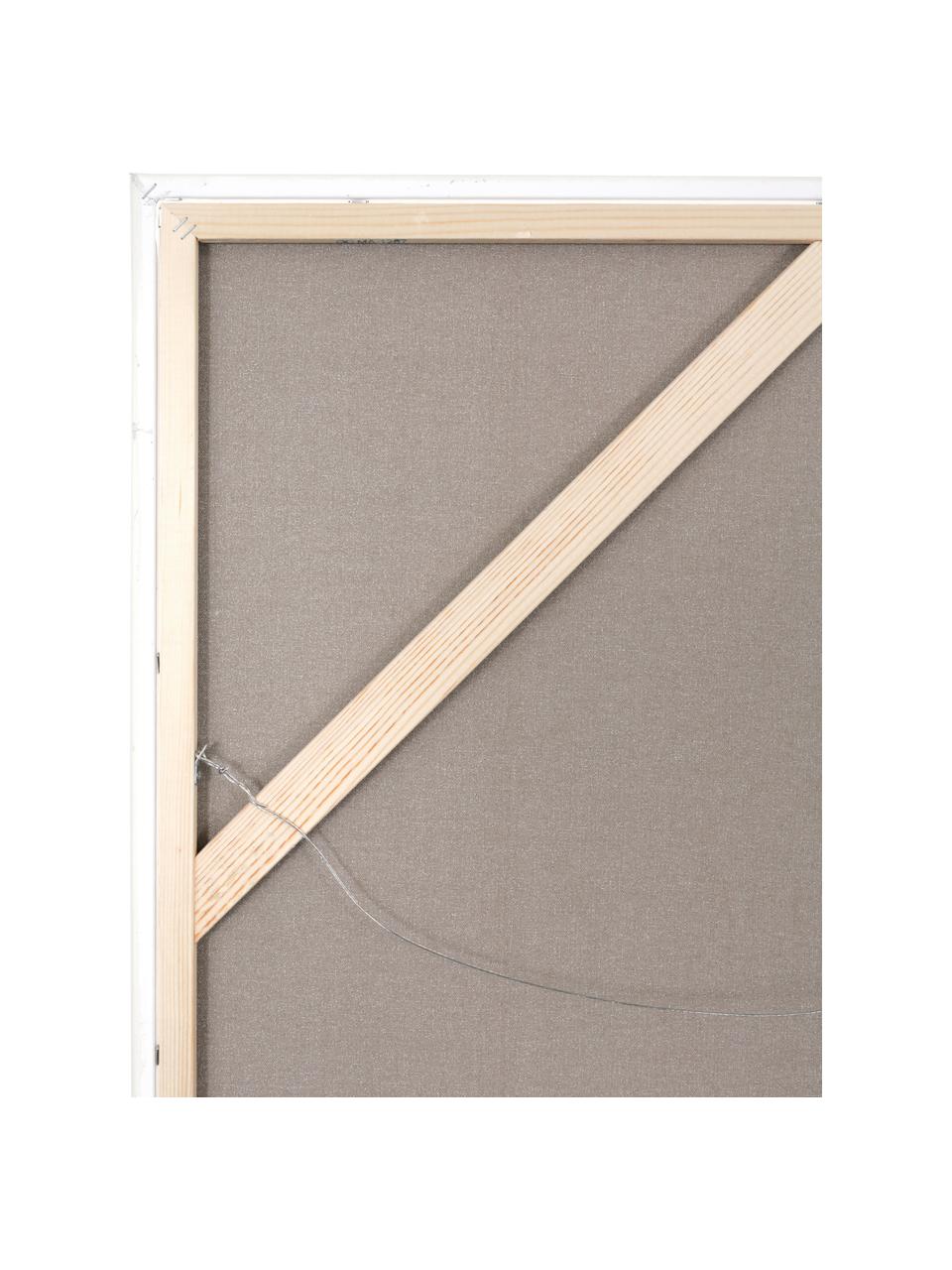 Handgemaltes Leinwandbild Hydrate mit Holzrahmen, Rahmen: Eichenholz, Orange, Beige, B 92 x H 120 cm