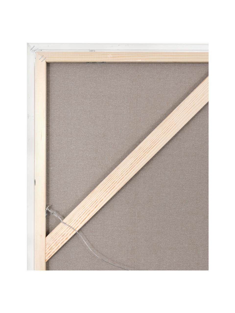 Handbeschilderde canvasdoek Hydrate met houten frame, Lijst: eikenhout, Geeltinten, B 92 x H 120 cm