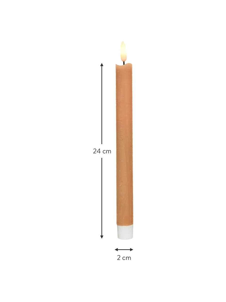 Candela a bastoncino a LED Bonna 2 pz, Cera, Arancione, Ø 2 x Alt. 24 cm