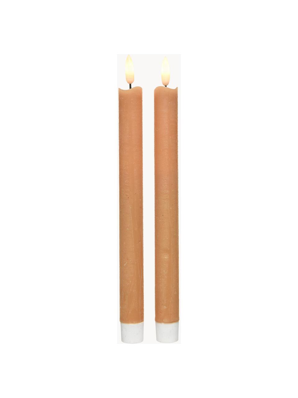 Velas LED Bonna, 2 uds., Cera, Naranja, Al 24 cm