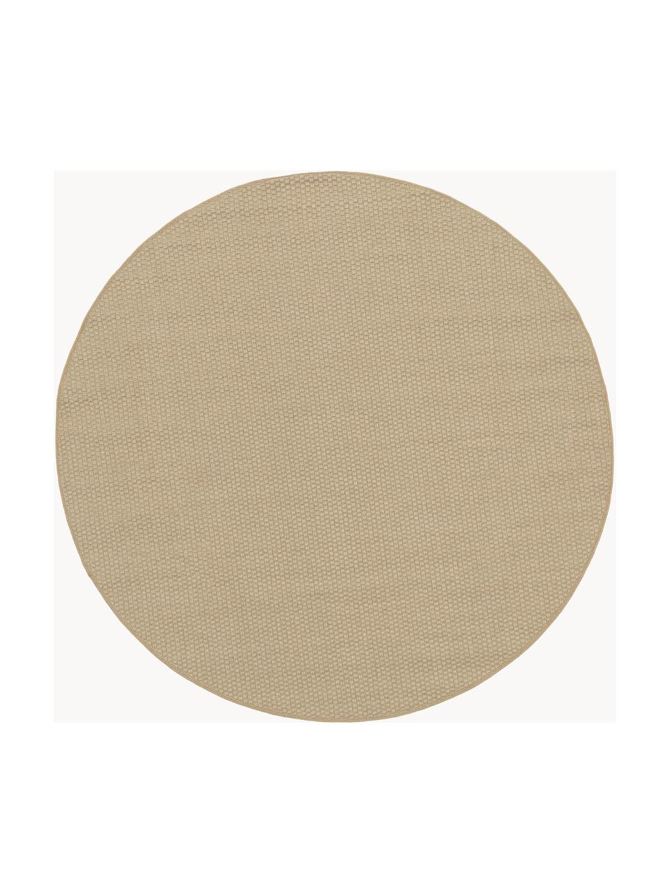 Rond in- & outdoor vloerkleed Toronto, 100% polypropyleen, Beige, Ø 150 cm (maat M)