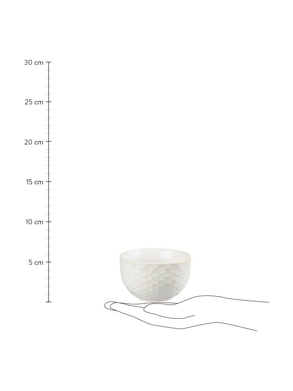 Gemusterte Snack-Schälchen Lara, 4er-Set, Steingut, Gebrochenes Weiß, Ø 9 x H 6 cm
