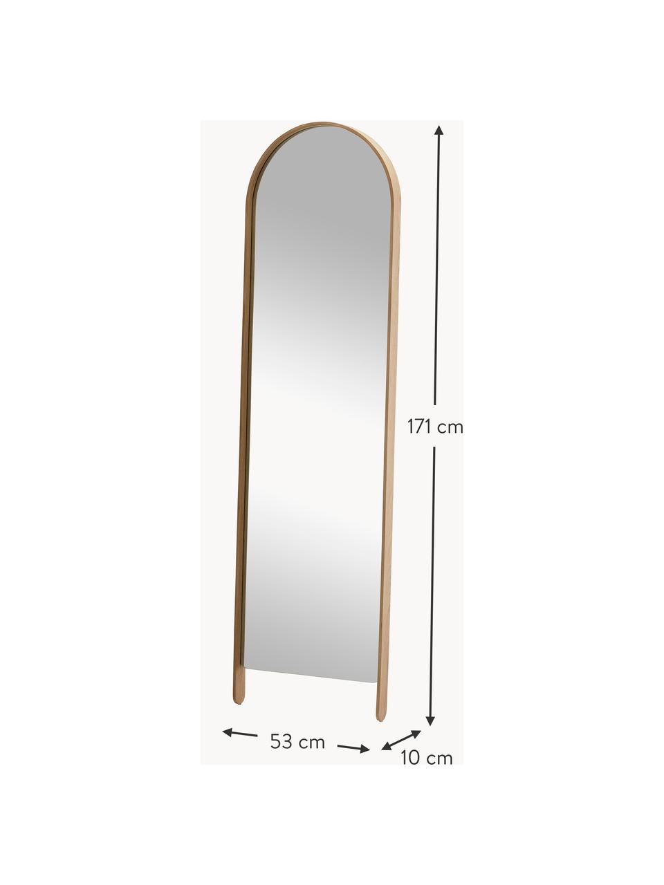 Standspiegel Woody aus Eichenholz, Rahmen: Eichenholz, FSC-zertifizi, Helles Holz, B 53 x H 171 cm