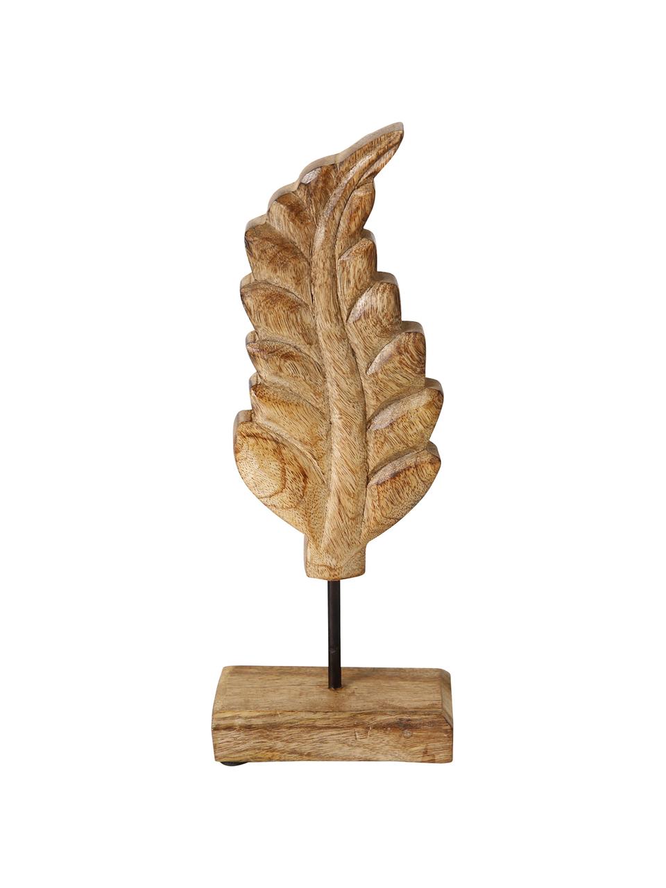 Decoratieve objectenset Leaf, 3-delig, Mangohout, Bruin, B 12 x H 30 cm