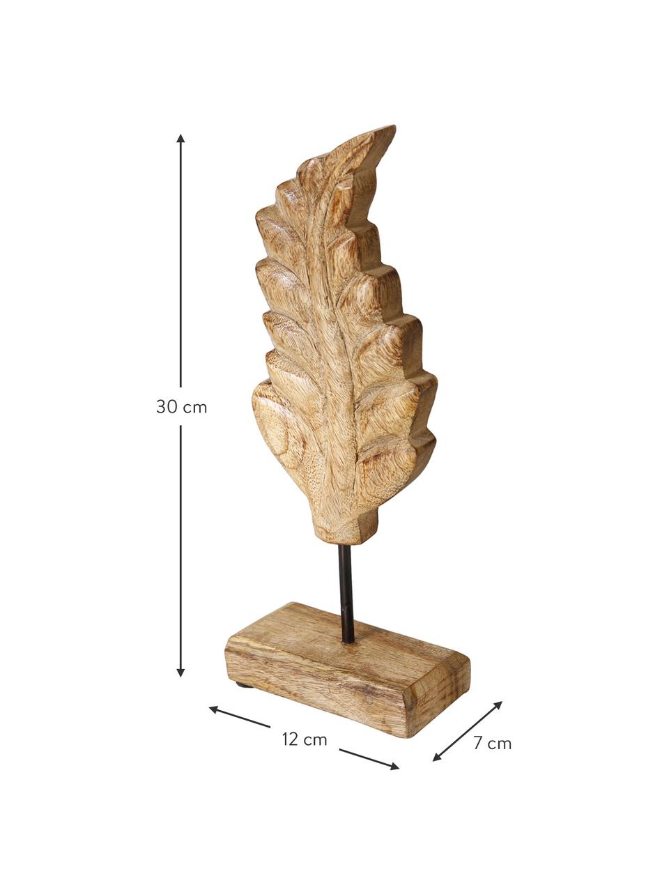 Decoratieve objectenset Leaf, 3-delig, Mangohout, Bruin, B 12 x H 30 cm