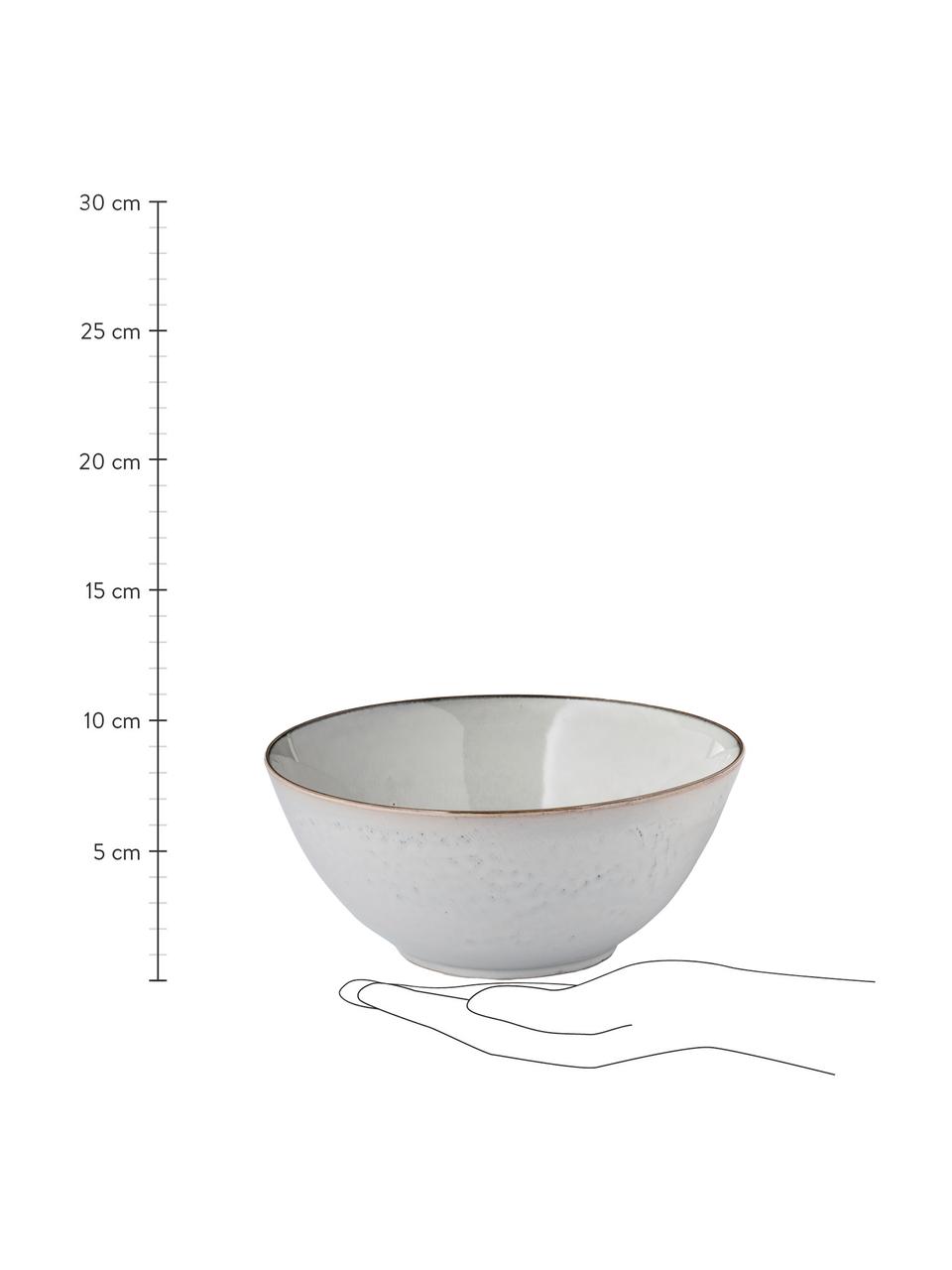 Saladier artisanal Nordic Sand, Ø 25 cm, Grès cérame, Tons gris et beiges, Ø 25 x haut. 11 cm