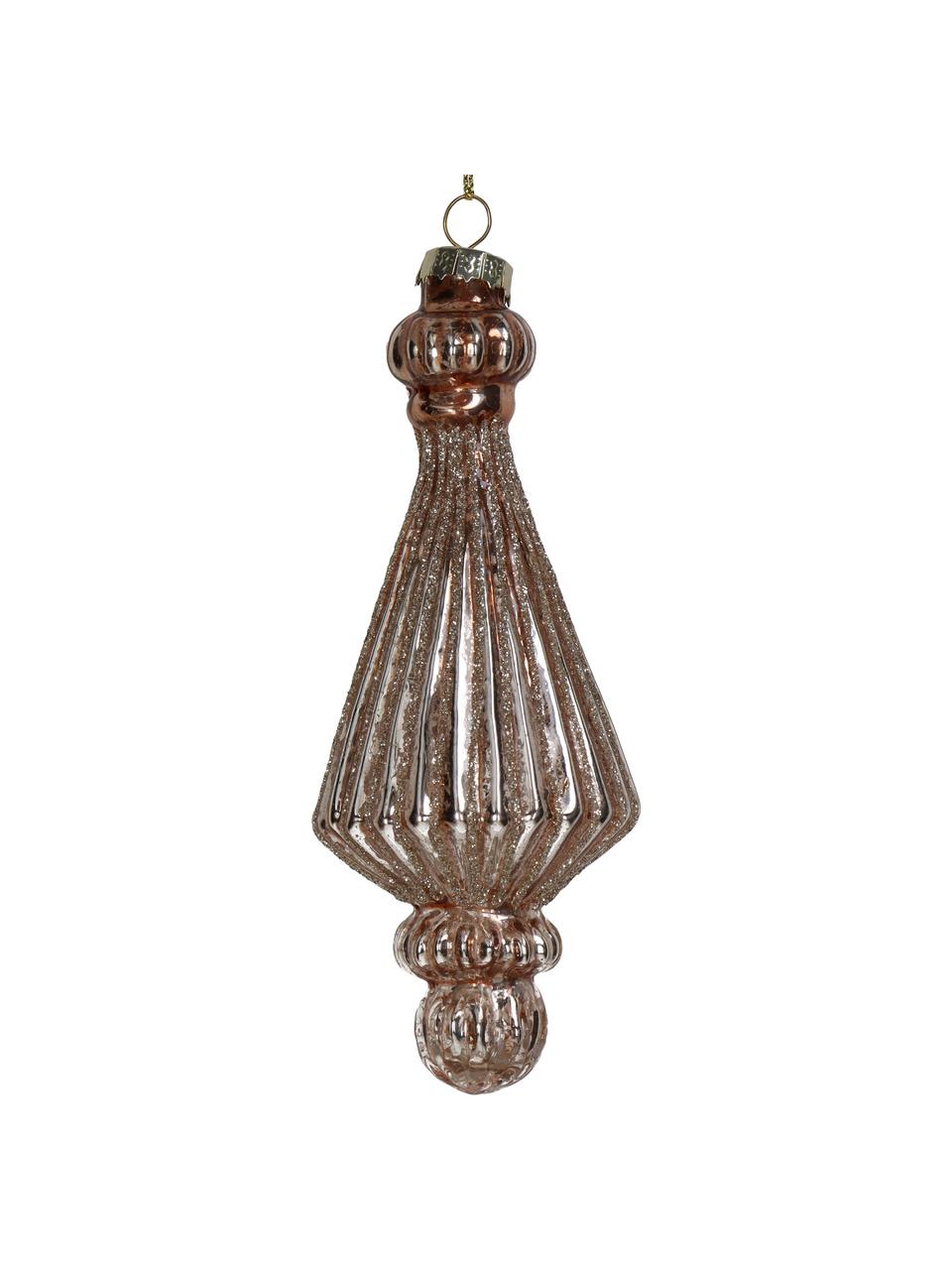 Kerstboomhanger Baroque, 2 stuks, Glas, Goudkleurig, Ø 6 x H 16 cm