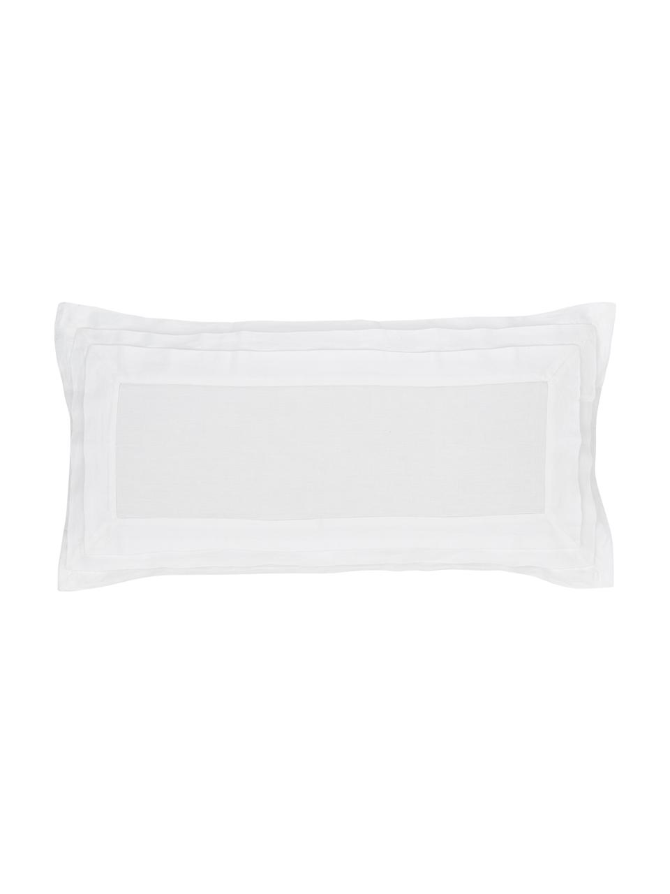Poszewka na poduszkę z lnu z efektem sprania Helena, 2 szt., Biały, S 40 x D 80 cm