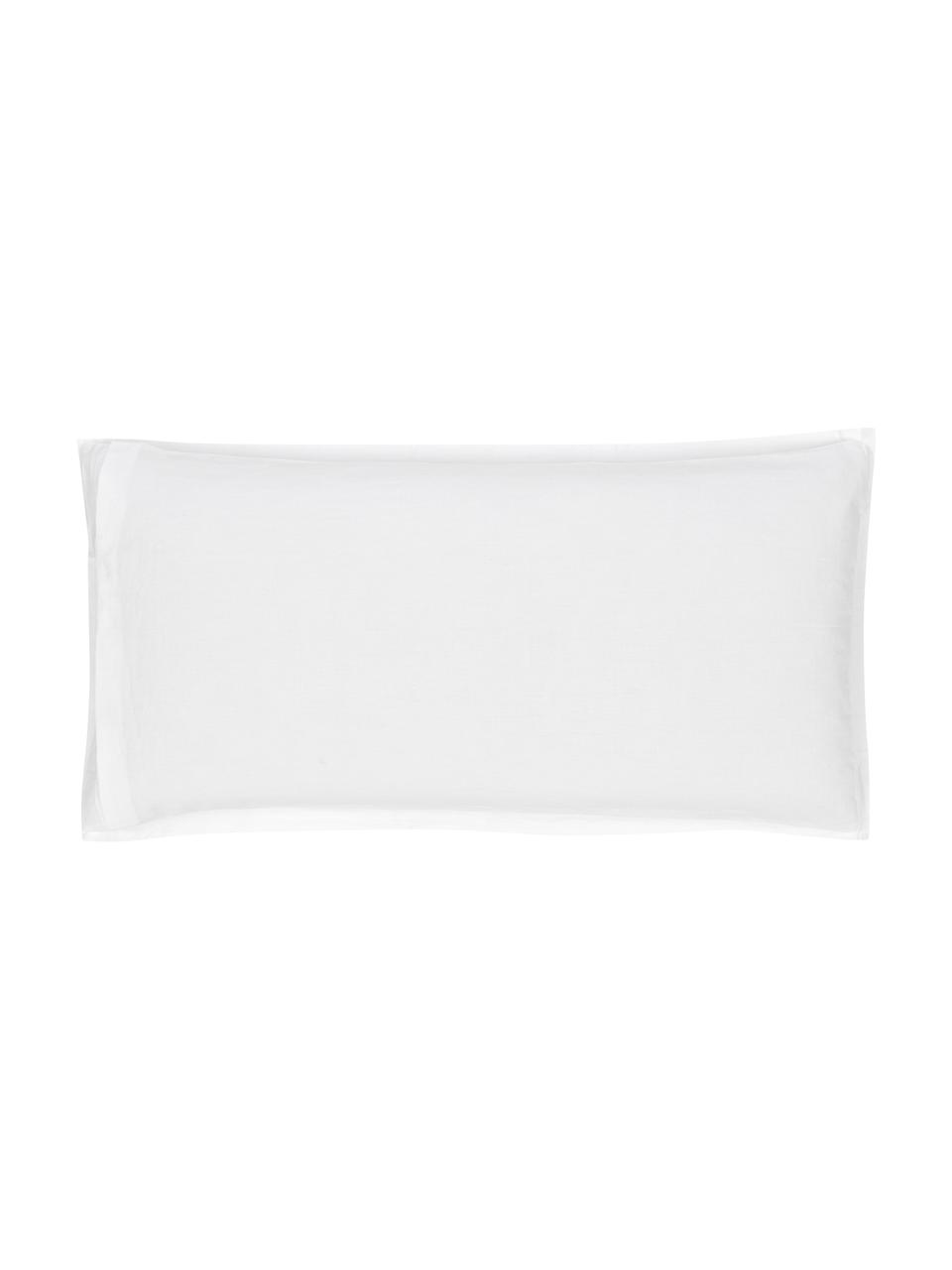 Poszewka na poduszkę z lnu z efektem sprania Helena, 2 szt., Biały, S 40 x D 80 cm