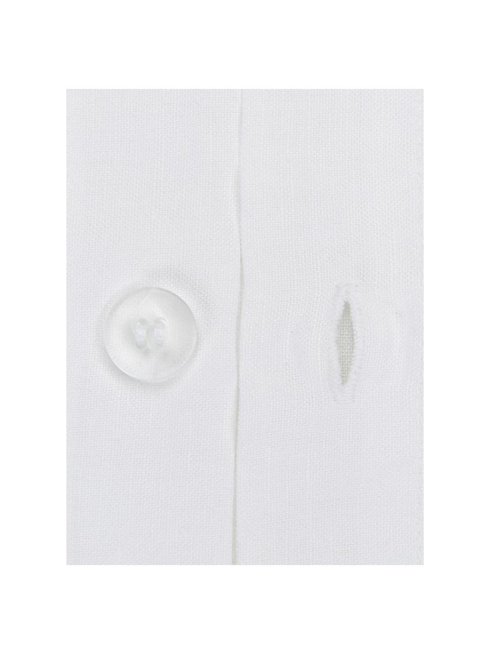 Ľanová obliečka na vankúš  s lemovaním Helena, 2 ks, Biela, Š 40 x D 80 cm