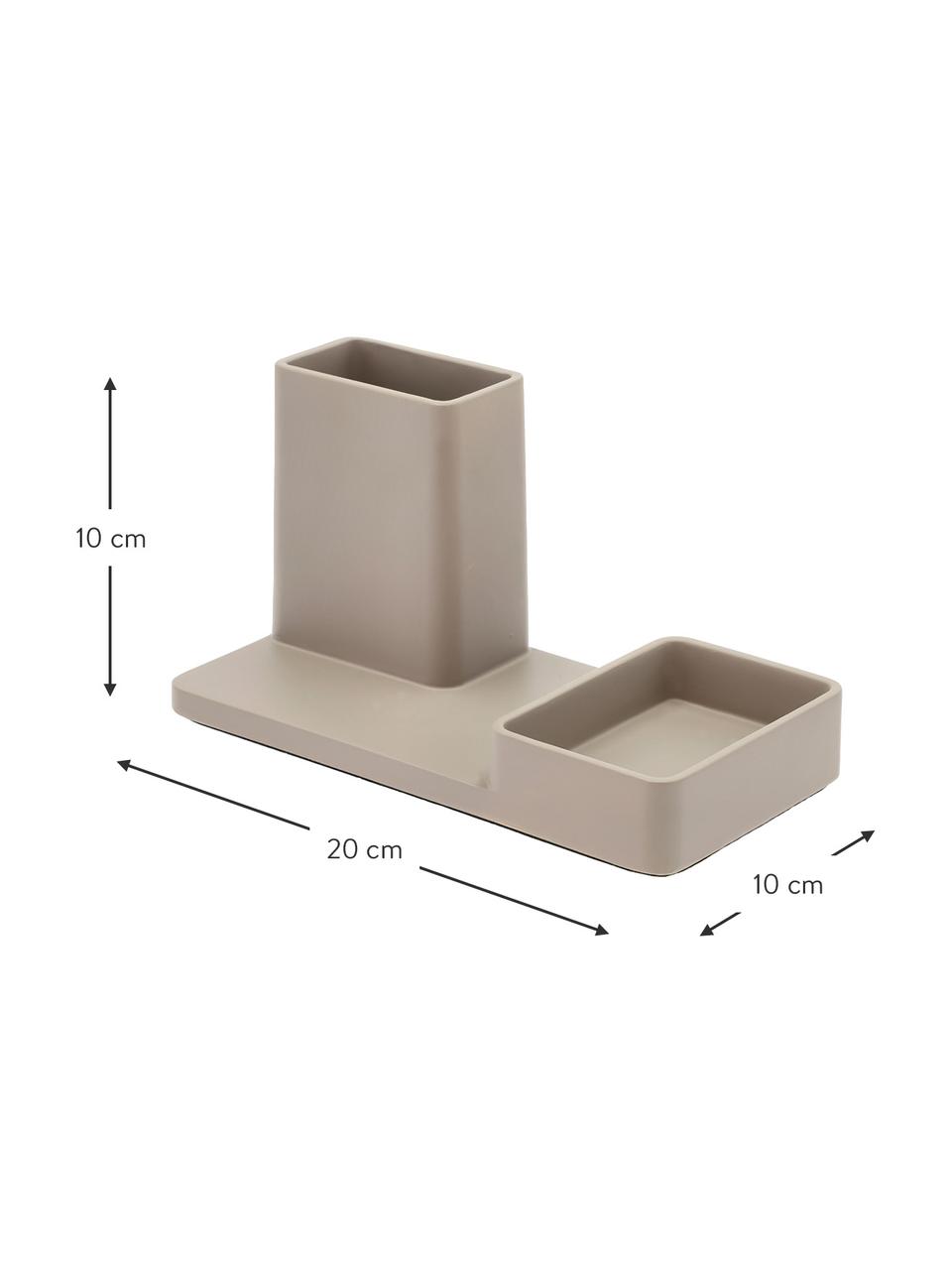 Przybornik na biurko Sement, Cement, Odcienie piaskowego, S 20 x W 10 cm