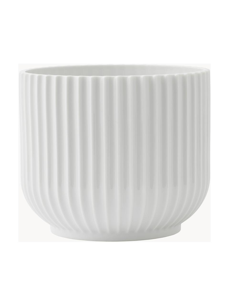Cache-pot en porcelaine Lyngby, haut. 13 cm, Porcelaine, Blanc, Ø 15 x haut. 13 cm