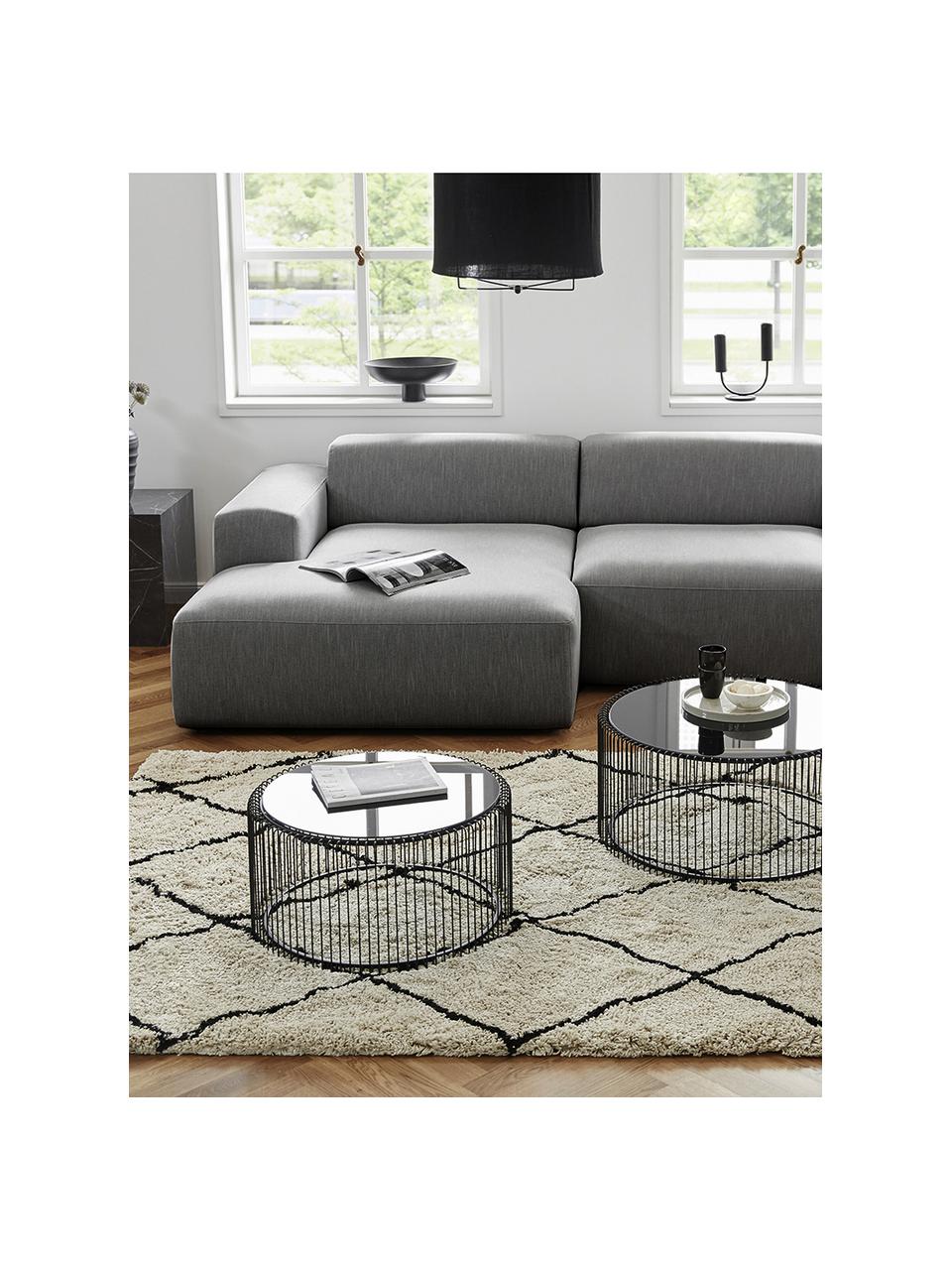 Ecksofa Melva (3-Sitzer) in Grau, Bezug: Polyester Der hochwertige, Gestell: Massives Kiefernholz, Spa, Webstoff Grau, B 240 x T 144 cm