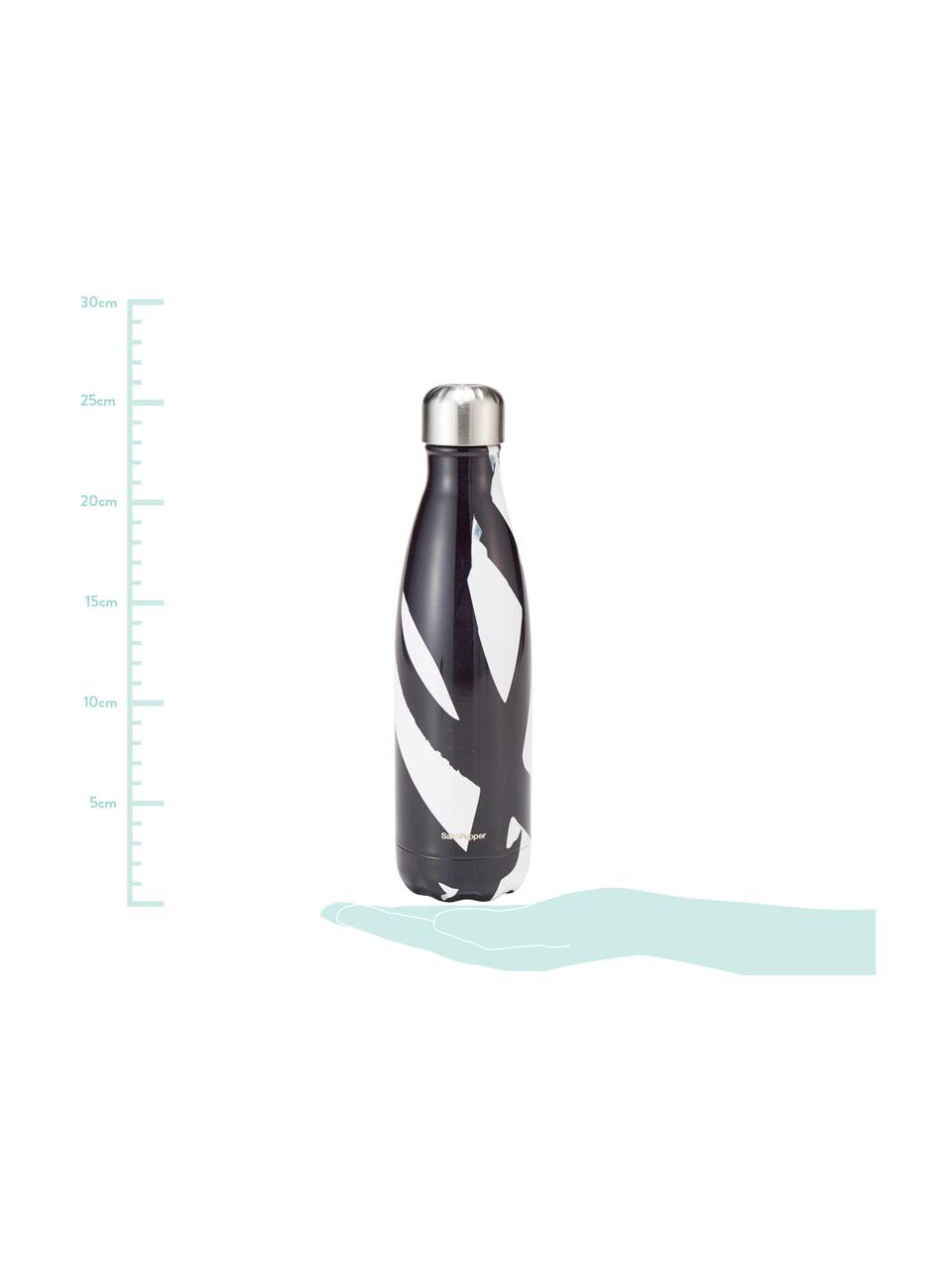 Izolujúca fľaša na vodu Swirl Hydra, Čierna, biela