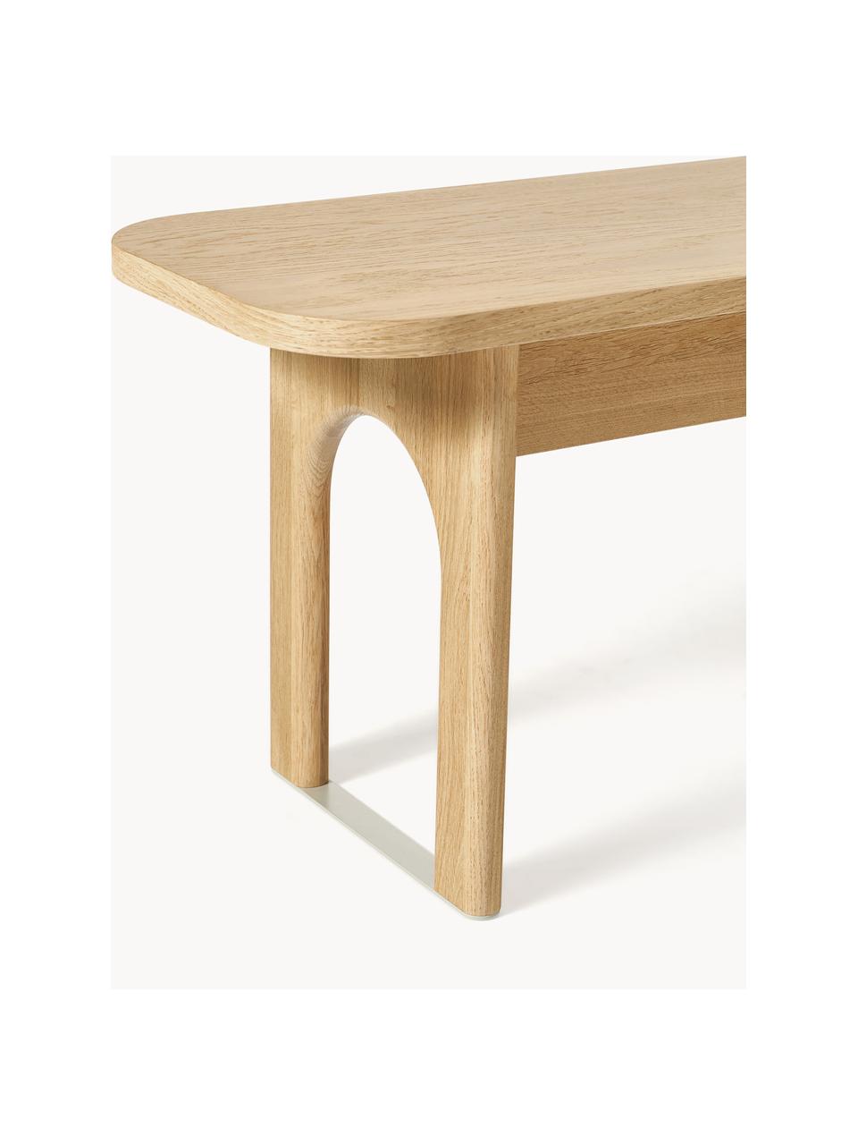Holz-Sitzbank Apollo, verschiedene Grössen, Sitzfläche: Spanplatte mit Eichenholz, Beine: Eichenholz, lackiert Dies, Eichenholz, B 200 x T 37 cm