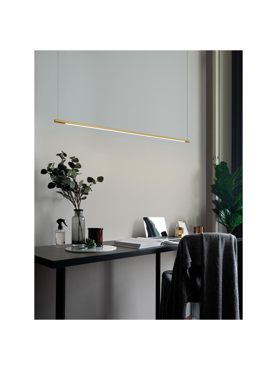Veľká závesná LED lampa Elettra, Odtiene zlatej, Š 120 x V 2 cm
