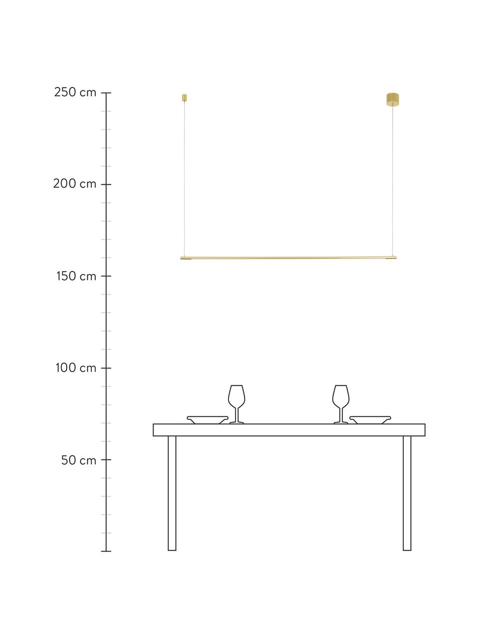 Veľká závesná LED lampa Elettra, Odtiene zlatej, Š 120 x V 2 cm
