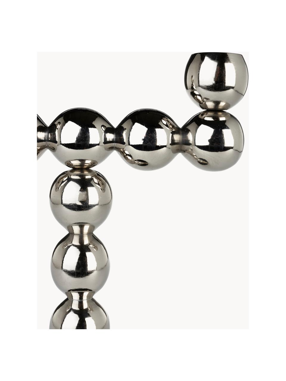 Candelabro in metallo Bubble, Alluminio rivestito, Argentato, Larg. 20 x Alt. 25 cm