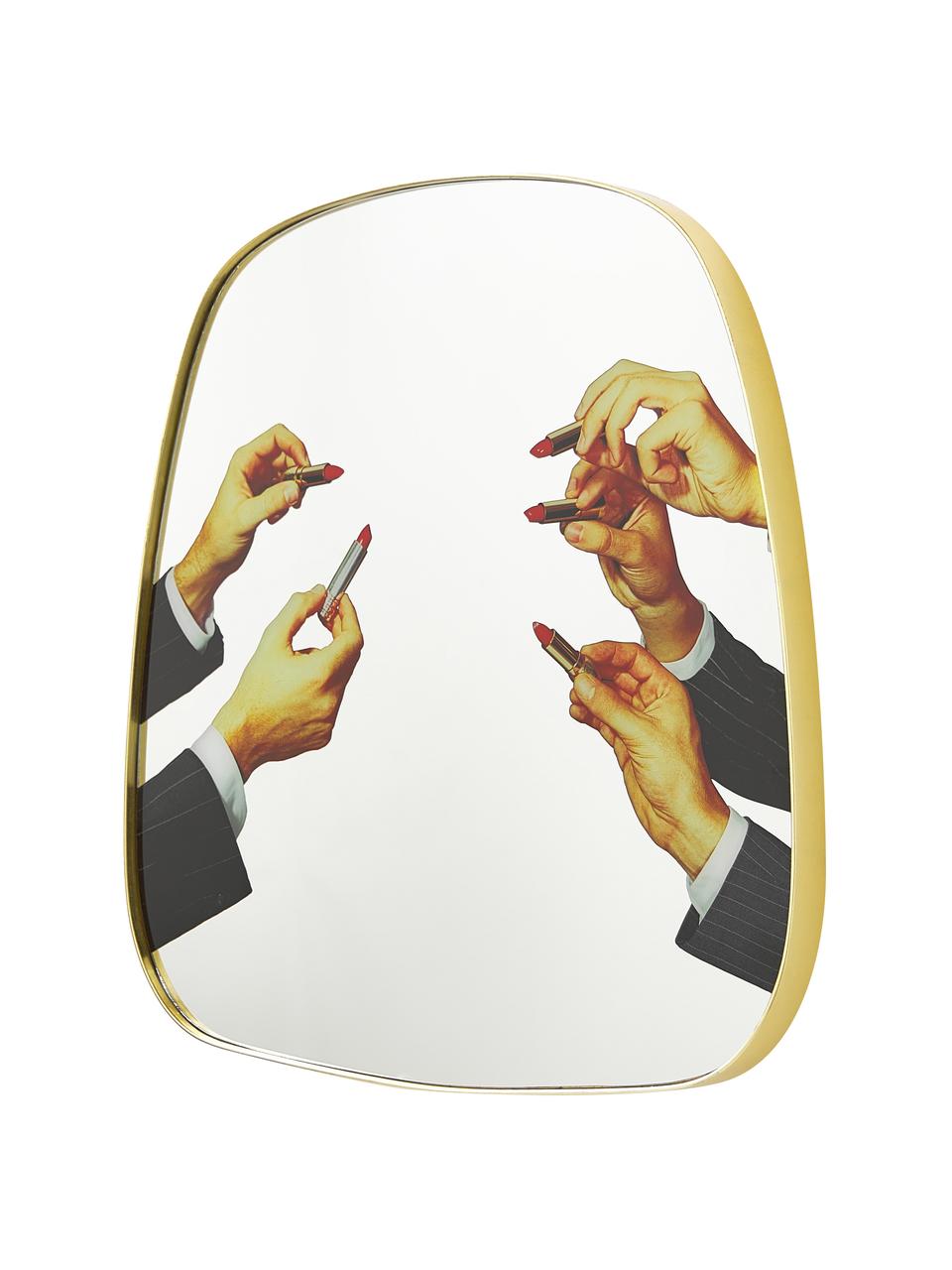 Design wandspiegel Lipsticks, Frame: MDF, Handen met lippenstift, B 54 x H 59 cm
