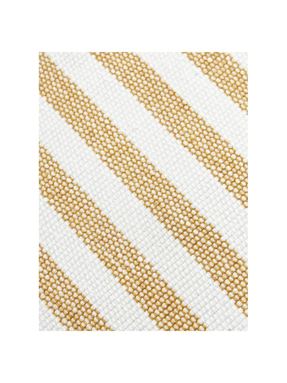 Tapis d'intérieur/extérieur tissé à la main Lyla, 100 % polyester, certifié GRS, Blanc, ocre, larg. 80 x long. 150 cm (taille XS)