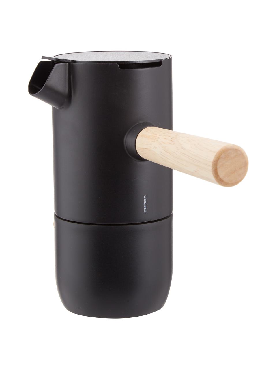 Espresso cafetière Collar, Houder: met teflon bekleed edelst, Container: mat zwart. Handvat: lichtbruin, 340 ml