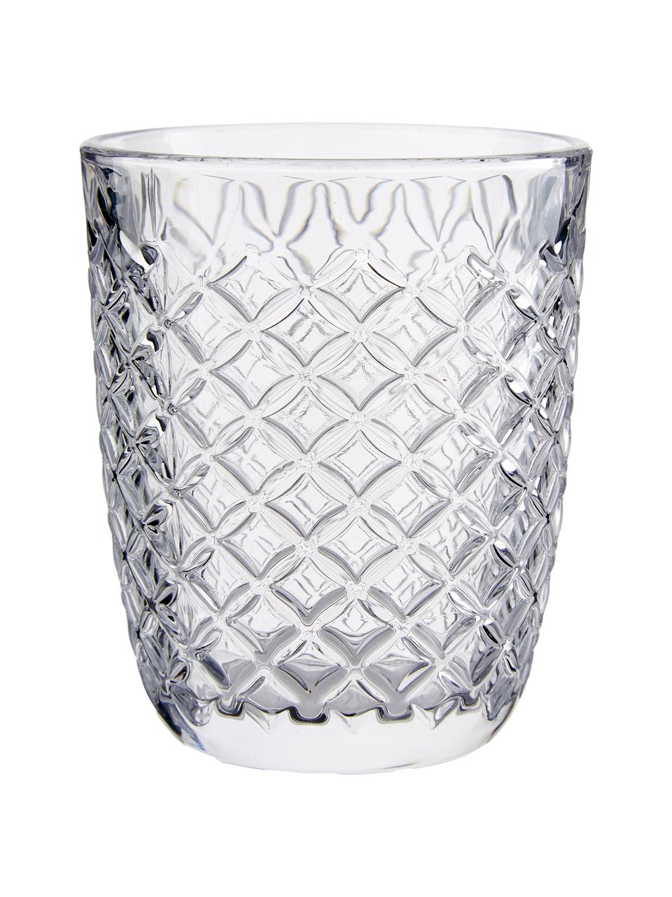 Vasos con relieve Arlequin, 6 uds., Vidrio, Transparente, 250 ml