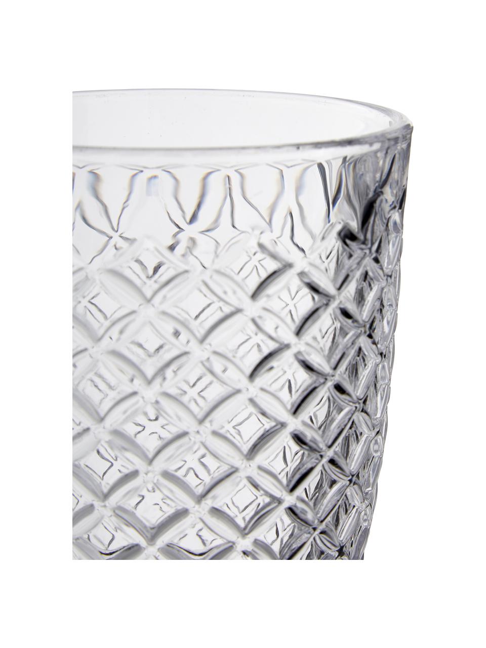 Vasos con relieve Arlequin, 6 uds., Vidrio, Transparente, 250 ml
