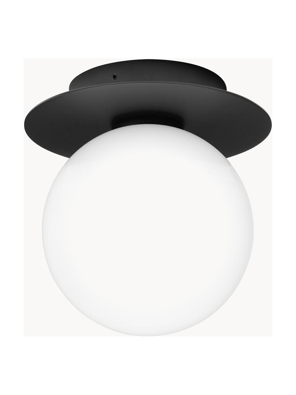 Außenwandleuchte Liila, Lampenschirm: Glas, Schwarz, Weiß, Ø 17 x H 17 cm