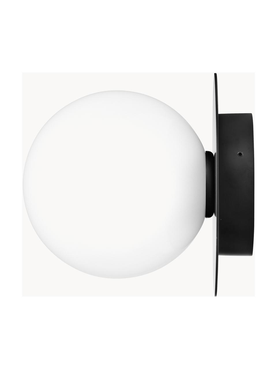 Outdoor wandlamp Liila, Lampenkap: glas, Zwart, wit, Ø 17 x H 17 cm