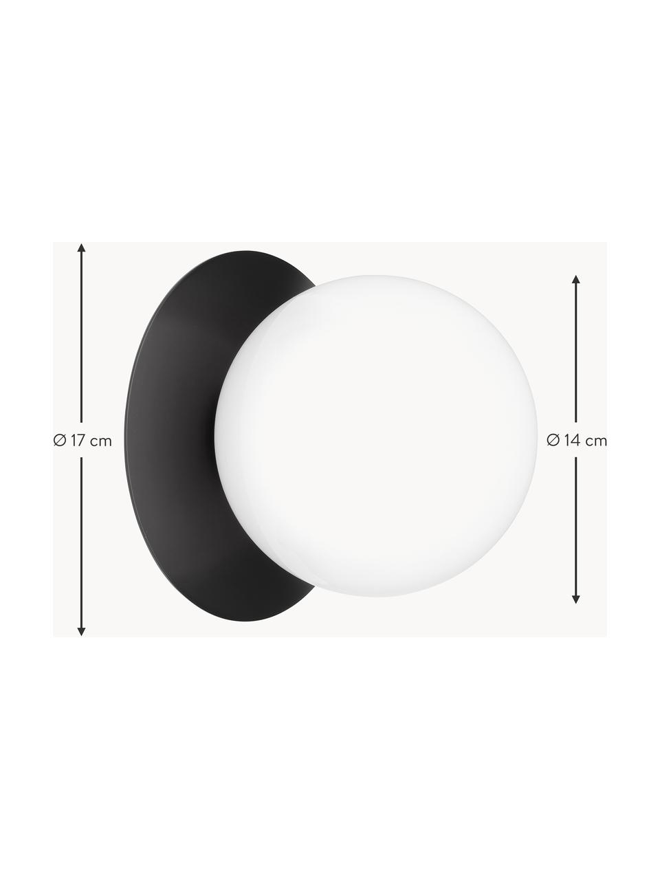 Außenwandleuchte Liila, Lampenschirm: Glas, Schwarz, Weiß, Ø 17 x H 17 cm