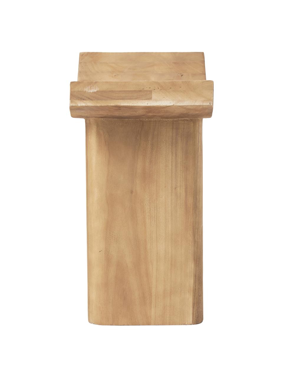 Stołek z drewna paulowni Japan, Drewno paulowni, Beżowy, S 50 x W 45 cm