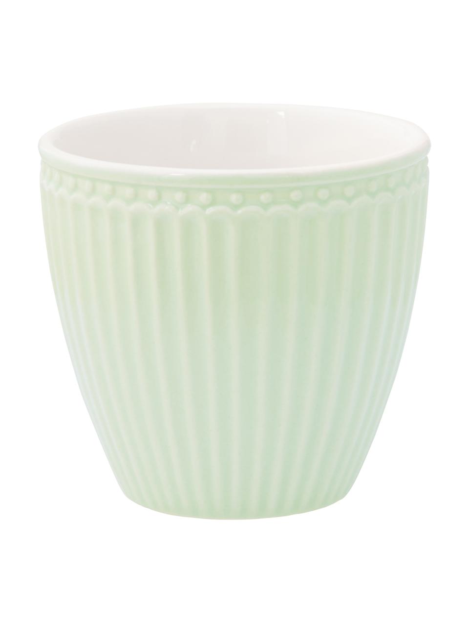 Tazza senza manico fatta a mano Alice 2 pz, Gres, Verde menta, Ø 10 x Alt. 9 cm