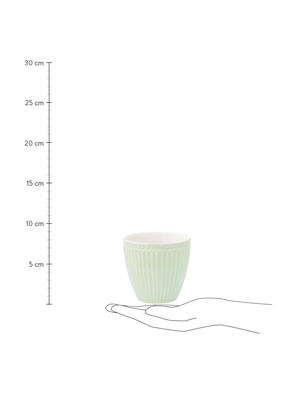 Tazza senza manico fatta a mano Alice 2 pz, Gres, Verde menta, Ø 10 x Alt. 9 cm