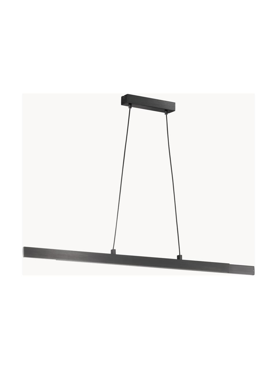 Grosse Dimmbare Ausziehbare LED-Pendelleuchte Stripe, Lampenschirm: Aluminium, eloxiert, Baldachin: Aluminium, eloxiert, Schwarz, B 140 x H 6 cm