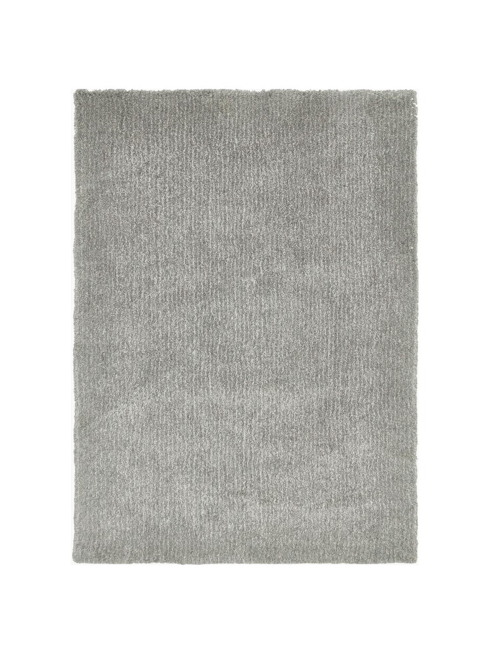 Flauschiger Melange Hochflor-Teppich Marsha, Flor: 100 % Polyester, Hellgrau, B 80 x L 150 cm (Größe XS)