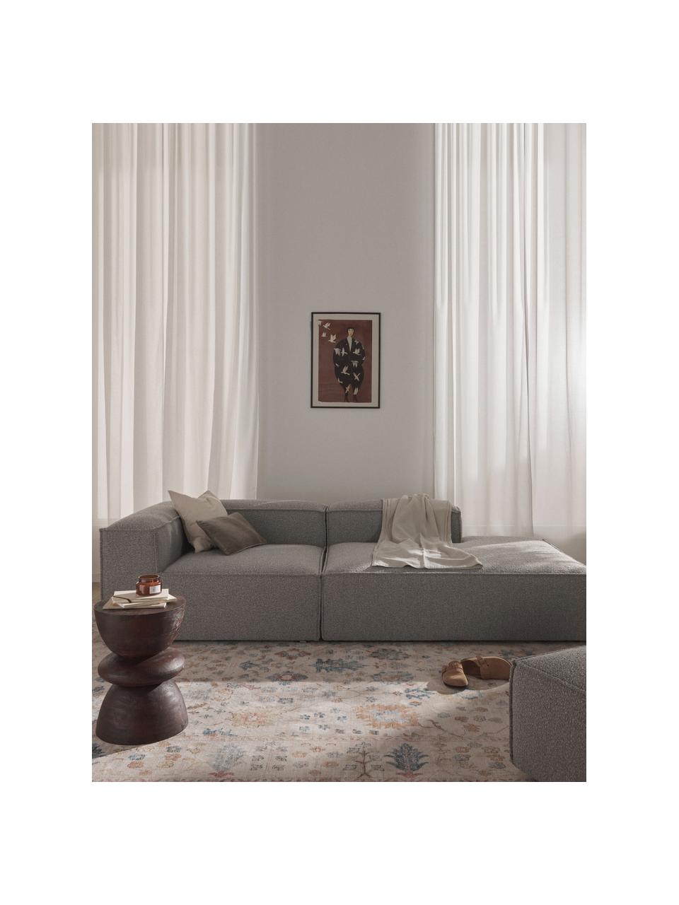 Modulární bouclé šezlong Lennon, Taupe, Š 269 cm, H 119 cm, opěrka na pravé straně