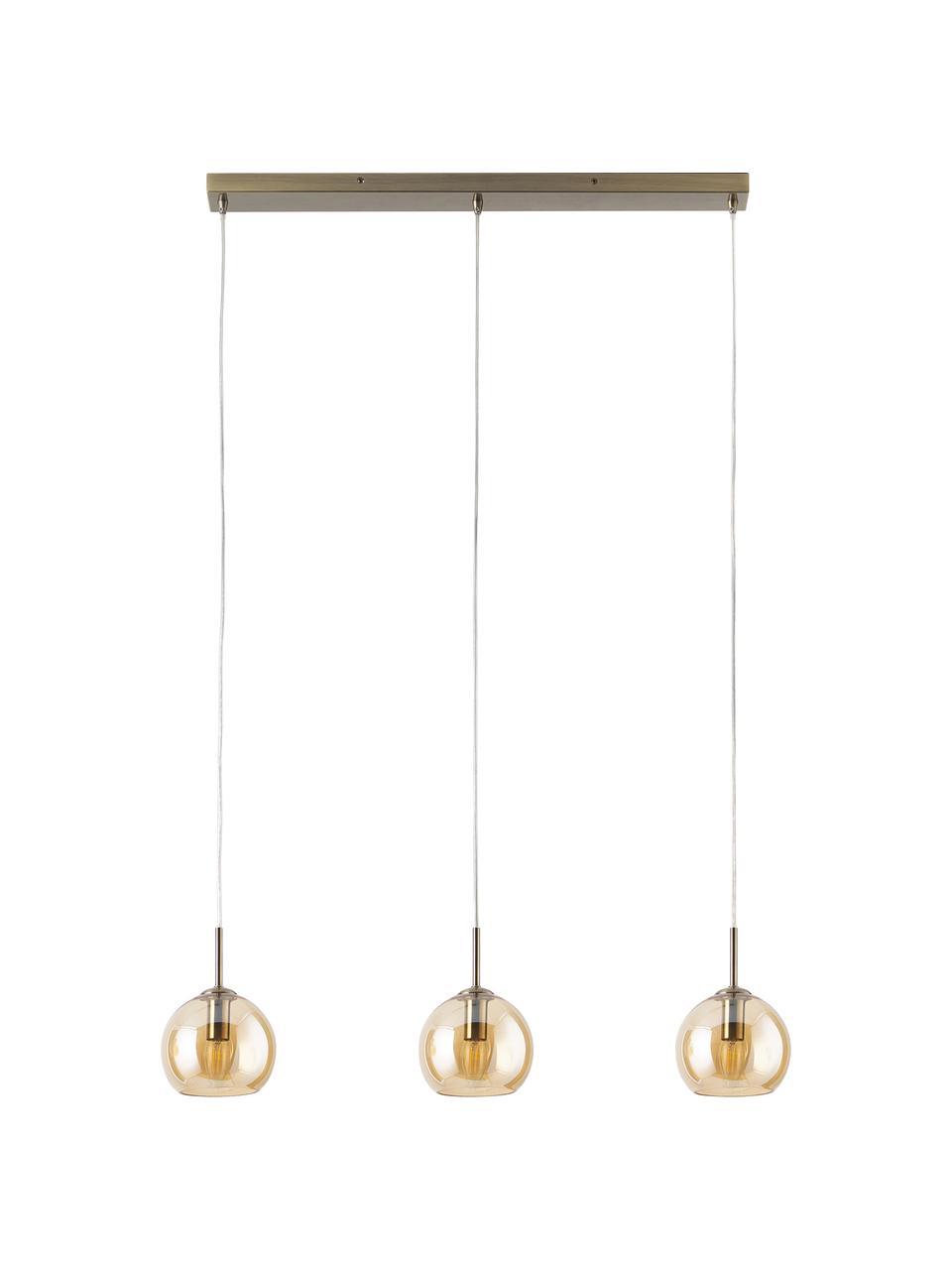 Lampa wisząca Hamilton, Stelaż: metal szczotkowany, Odcienie bursztynowego, S 81 x W 13 cm