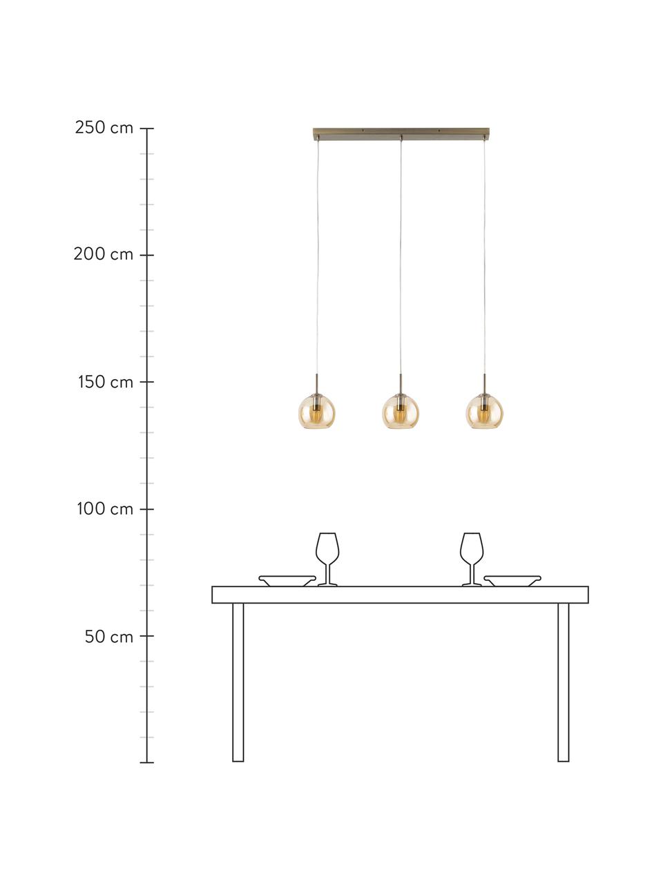 Velké závěsné svítidlo Hamilton, Jantarová, Š 81 cm, V 13 cm