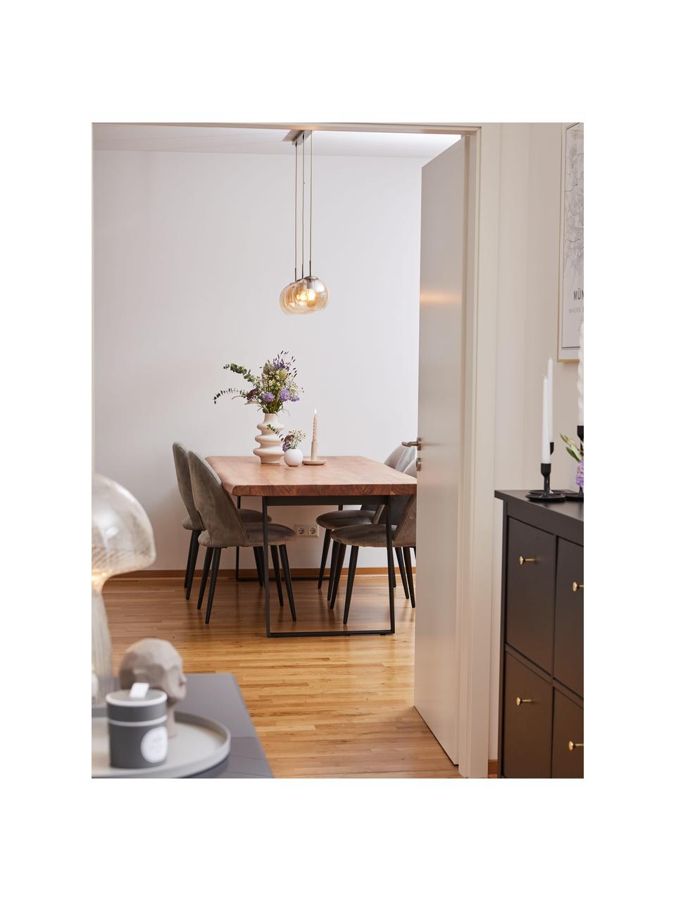 Lampa wisząca Hamilton, Stelaż: metal szczotkowany, Odcienie bursztynowego, S 81 x W 13 cm