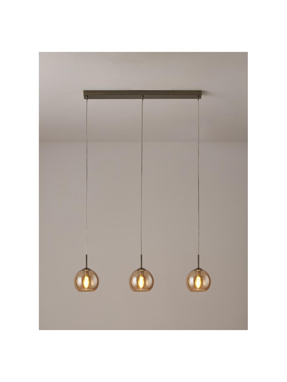 Veľká závesná lampa Hamilton, Odtiene jantárovej, Š 81 x V 13 cm