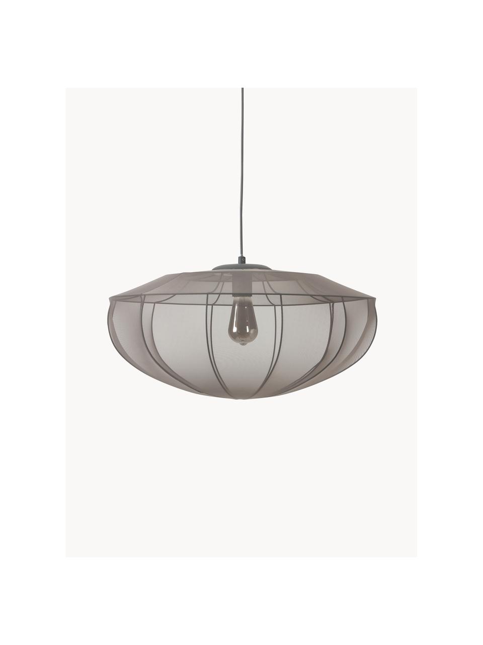 Lampa wisząca z siateczki Beau, Stelaż: metal malowany proszkowo, Szary, Ø 60 x W 29 cm